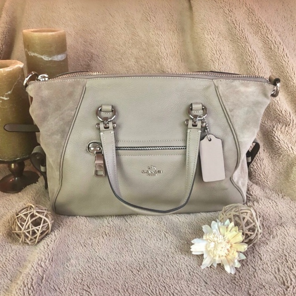 NWOT Coach Primrose Satchel in Taupe Mixed Leather